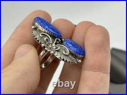 Vintage Navajo Peterson Johnson Sterling Silver Blue Lapis Native American Ring