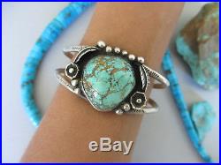 Vintage Navajo Royston Turquoise Sterling Silver 6 Bracelet Cuff 26 grams