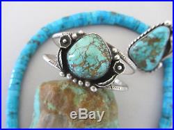 Vintage Navajo Royston Turquoise Sterling Silver 6 Bracelet Cuff 26 grams