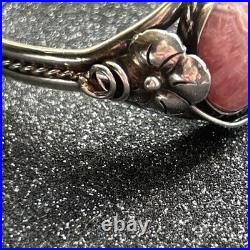 Vintage Navajo / S. W. Style Sterling & Rhodochrosite Cuff Bracelet Vintage Navajo / S. W. Style Sterling & Rhodochrosite Cuff Bracelet
