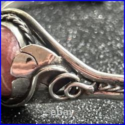 Vintage Navajo / S. W. Style Sterling & Rhodochrosite Cuff Bracelet