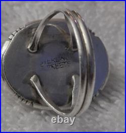 Vintage Navajo Scott Skeets Charoite Sterling Silver 925 Size 6 1/2 Ring Signed