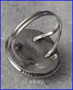 Vintage Navajo Scott Skeets Charoite Sterling Silver 925 Size 6 1/2 Ring Signed
