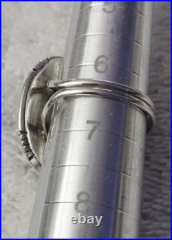 Vintage Navajo Scott Skeets Charoite Sterling Silver 925 Size 6 1/2 Ring Signed