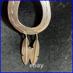 Vintage Navajo Signed EN Orange Spiny Oyster Shell Dangle Sterling Earrings 4.5