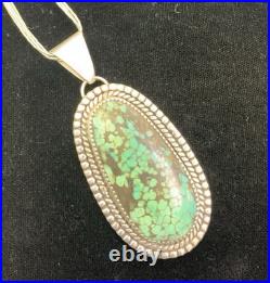 Vintage Navajo Signed R. C. Little Pendant & Rising Sun 5 strand sterling chain