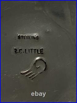 Vintage Navajo Signed R. C. Little Pendant & Rising Sun 5 strand sterling chain