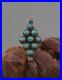 Vintage Navajo Silver Ring 9 Turquoise Stones Sz 5.5 1.5 tall