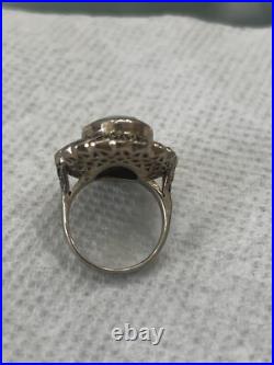 Vintage Navajo Silver Ring Turquoise Spiderweb Sterling Blue Size 7