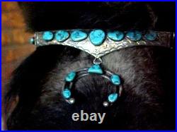 Vintage Navajo Sleeping Beauty Turquoise Bridle- Headstall-sterling Reins-bit