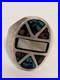 Vintage Navajo Sterling Inlay Ring Turquoise Mother of Pearl Ironwood Size 11