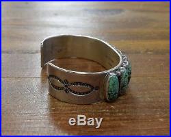 Vintage Navajo Sterling Silver And Turquoise Cuff Bracelet by Andy Cadman