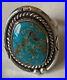 Vintage Navajo Sterling Silver Blue Gem Turquoise Ring Size 7