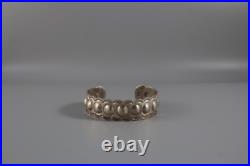 Vintage Navajo Sterling Silver Bracelet Signed RJ