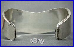 Vintage Navajo Sterling Silver Channel Coral Inlay Cuff Bracelet Tommy Jackson