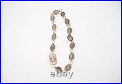 Vintage Navajo Sterling Silver Concho Belt Necklace Turquoise Stones 86g