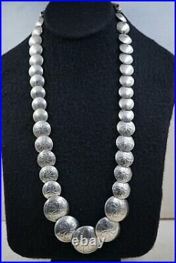 Vintage Navajo Sterling Silver Concho Necklace, 25 large, 86.4 Grams