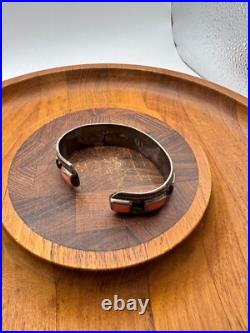 Vintage Navajo Sterling Silver & Coral Cuff Bracelet