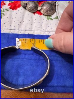 Vintage Navajo Sterling Silver & Coral Cuff Bracelet
