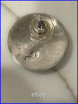 Vintage Navajo Sterling Silver Earrings Signed By Artist J. T. Native American