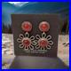 Vintage Navajo Sterling Silver Floral Natural Red Stone Earrings 1980s-1990s