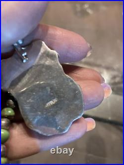 Vintage Navajo Sterling Silver Green Turquoise Necklace Pendant