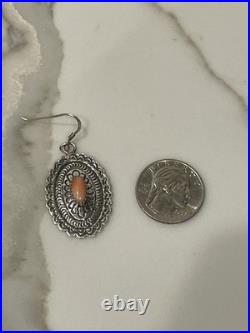 Vintage Navajo Sterling Silver Natural Spiny Oyster Dangle Earrings 15.1g Heavy Vintage Navajo Sterling Silver Natural Spiny Oyster Dangle Earrings 15.1g Heavy