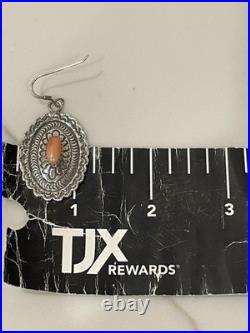 Vintage Navajo Sterling Silver Natural Spiny Oyster Dangle Earrings 15.1g Heavy Vintage Navajo Sterling Silver Natural Spiny Oyster Dangle Earrings 15.1g Heavy