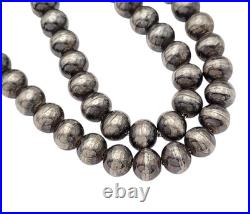 Vintage Navajo Sterling Silver Navajo Pearl Bead Necklace Signed