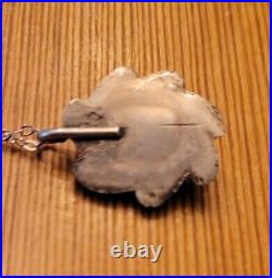 Vintage Navajo Sterling Silver Raw Turquoise Native American Pendant Necklace