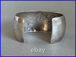 Vintage Navajo Sterling Silver Storyteller Bracelet Signed DM
