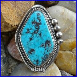 Vintage Navajo Sterling Silver Turquoise Brooch or Necklace Pendant with Pyrite