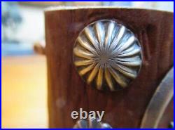 Vintage Navajo Sterling Silver & Turquoise Leather Cuff Ketoh Bow Guard