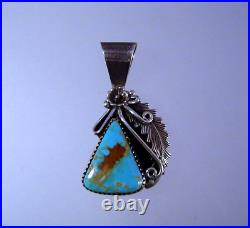 Vintage Navajo Sterling Silver Turquoise Peterson Johnson Pendant