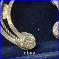 Vintage Navajo Sterling Silver Turquoise Squash Blossom Necklace Native American