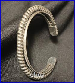 Vintage Navajo Sterling Silver Twisted Wire Cable Cuff Bracelet 38g