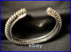 Vintage Navajo Sterling Silver Twisted Wire Cable Cuff Bracelet 38g