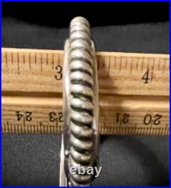 Vintage Navajo Sterling Silver Twisted Wire Cable Cuff Bracelet 38g