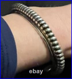 Vintage Navajo Sterling Silver Twisted Wire Cable Cuff Bracelet 38g