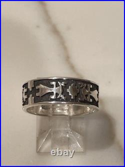 Vintage Navajo Sterling Silver Yei Storyteller Ring size 7 1/2