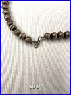 Vintage Navajo Style Sterling Silver Bead Necklace 25g Desert Pearls 24