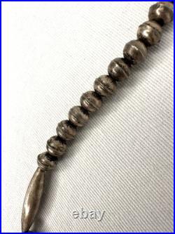 Vintage Navajo Style Sterling Silver Bead Necklace 25g Desert Pearls 24
