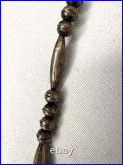 Vintage Navajo Style Sterling Silver Bead Necklace 25g Desert Pearls 24
