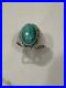 Vintage Navajo Style Sterling Silver Malachite Oval Statement Ring Size 10.5 9g