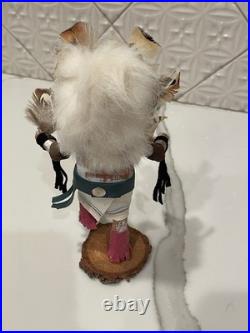 Vintage Navajo Sunface Kachina Doll Signed By Artist EB 7.5in 1970s-1990s