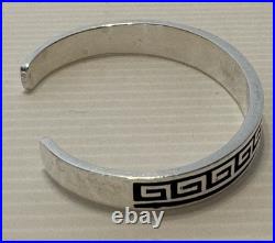 Vintage Navajo TEME STERLING SILVER GREEK KEY Cuff 23.4g