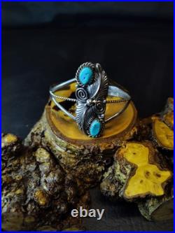 Vintage Navajo Turquoise And Sterling Silver Bracelet