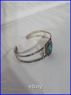 Vintage Navajo Turquoise, Sterling Silver Cuff Bracelet (946)