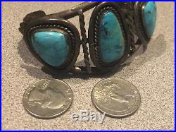 Vintage Navajo Turquoise and Silver Men's Cuff