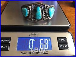 Vintage Navajo Turquoise and Silver Men's Cuff